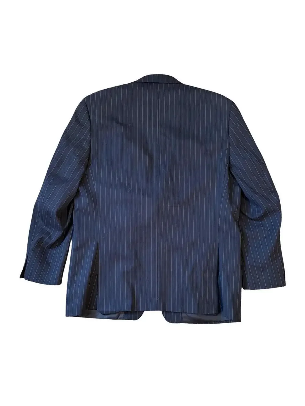 Lauren Ralph Lauren Navy Blue Pinstripe 100% Wool Suit Jacket Blazer Size 44R